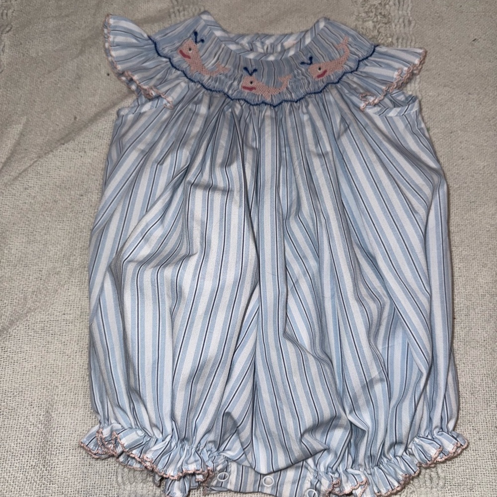 Charming Blue and White Striped Kids Bodysuit
